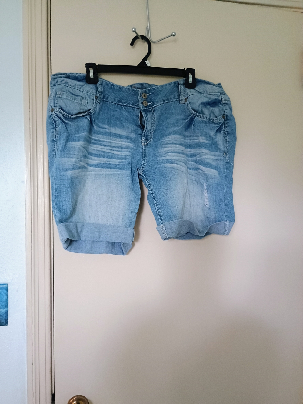 Amethyst Jeans Light Blue Rolled Cuff Denim Shorts
